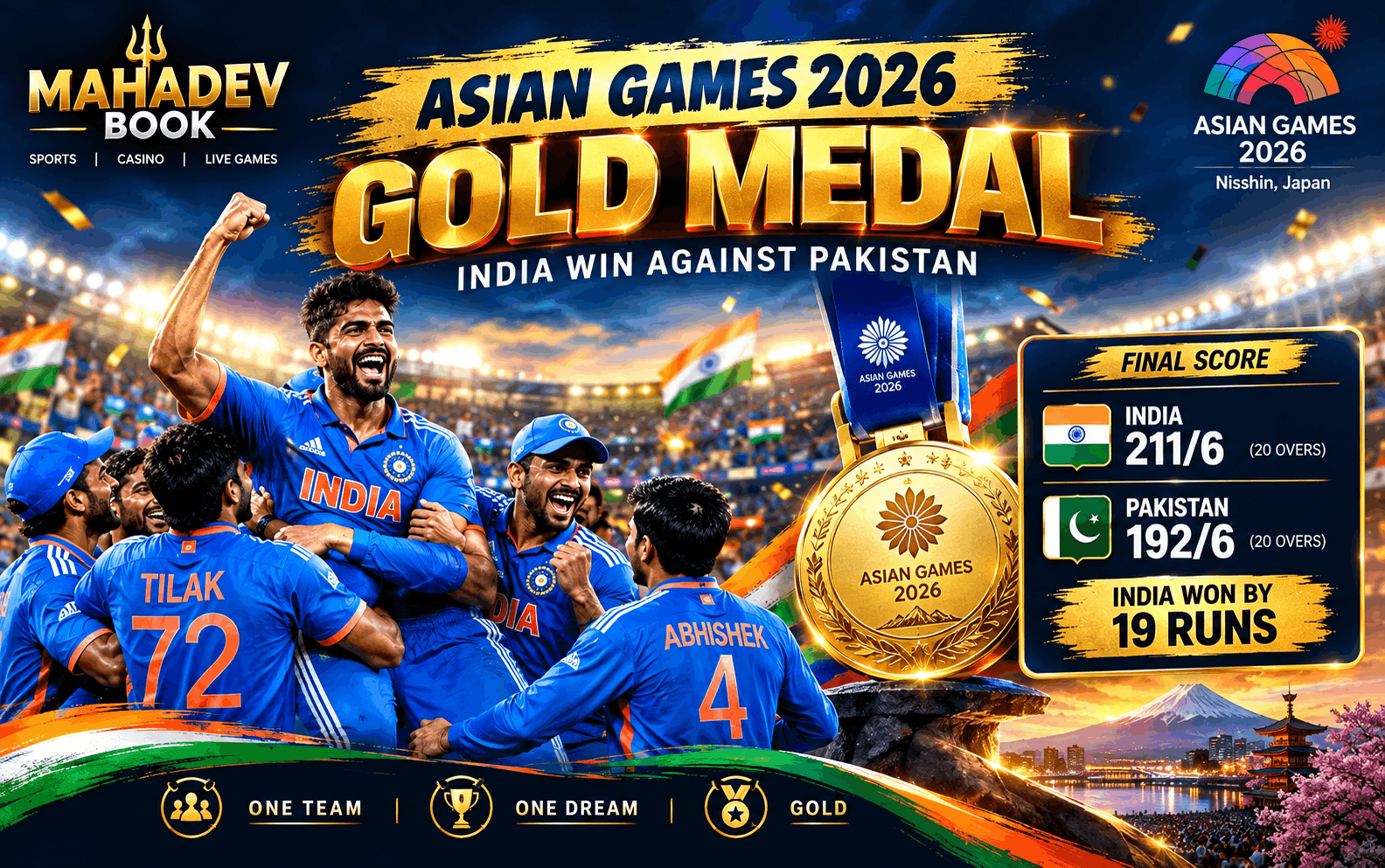India vs Pakistan Asian Games 2026: Cricket Final Result, Scorecard & Highlights